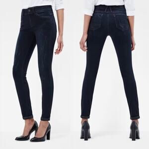 G-Star Raw Lynn High Waist Dark Wash Distressed Tight Skinny Jeans